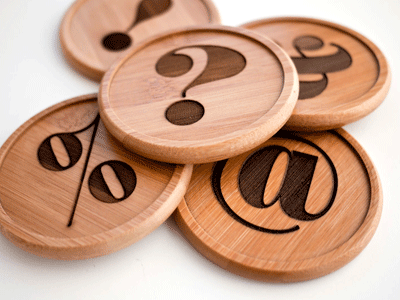 Punctuation Coasters bamboo coasters punctuation typography ugmonk