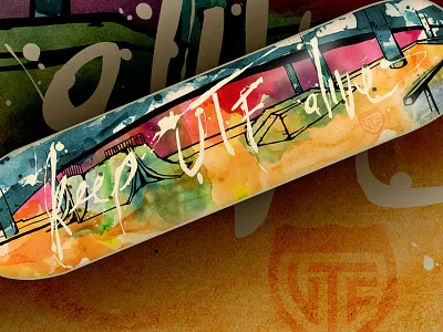UTF Skatepark skateboard skateboard watercolor