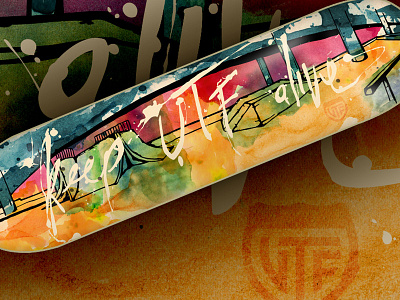 UTF Skatepark skateboard skateboard watercolor