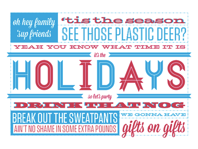 christmas + indulgent type christmas card goofy type holidays im a clown typography