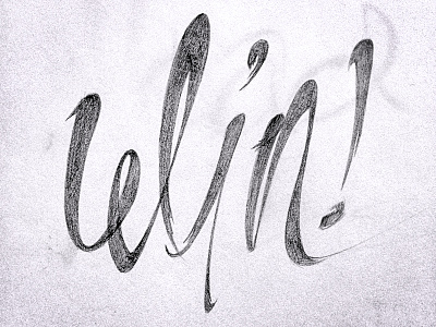 Win Sketch hand drawn hand writing hand written type typography win