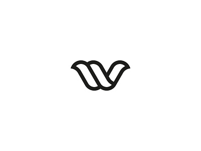 W breezy clean design flower letter logo mark simple studio tulip typography w