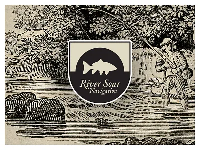 River Soar Navigation canal canal branding playoff engraving logo old playoff retro river soar vintage