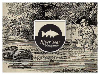 River Soar Navigation canal canal branding playoff engraving logo old playoff retro river soar vintage