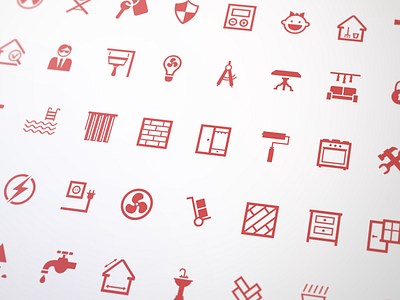 Real Estate Icons Set e commerce furniture glyphs halo lab home icon icon set icons illustration real estate website