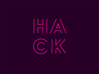 Hack Pink gotham hack hackathon logo magenta pink type typography