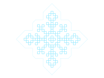 Card in Progress blue card christmas ornament pixel snowflake