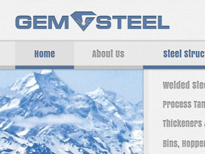 Gem Steel Menu menu web design