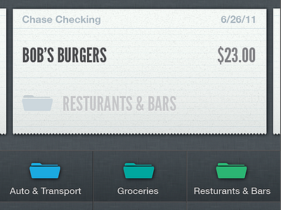 Reciept View categorization folder iphone