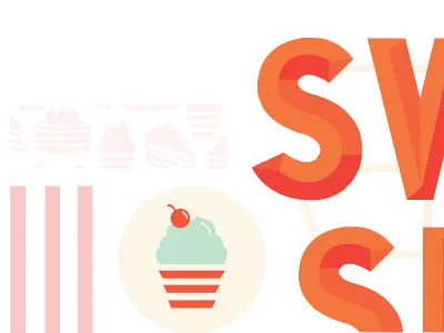 Sweet Shelf Branding bakery bakeshop branding cake colors cupcakes illustration pattern pies retro type vintage