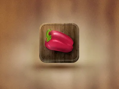 Pepper icon app icon paprika pepper red wood