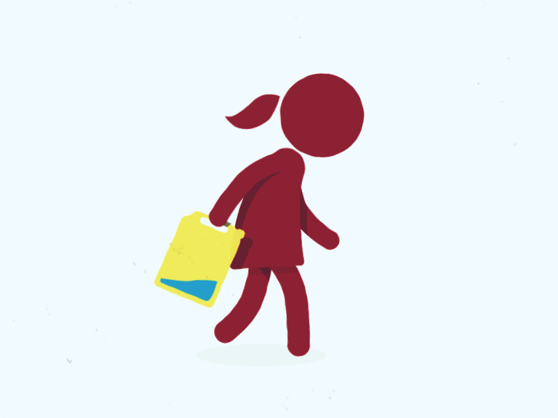 Walk Cycle animation character gif girl walk cycle water