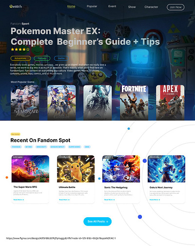 Pokemon Website fandomcommunity gameui gamingwebsite responsivedesign ui userinterface webdesign