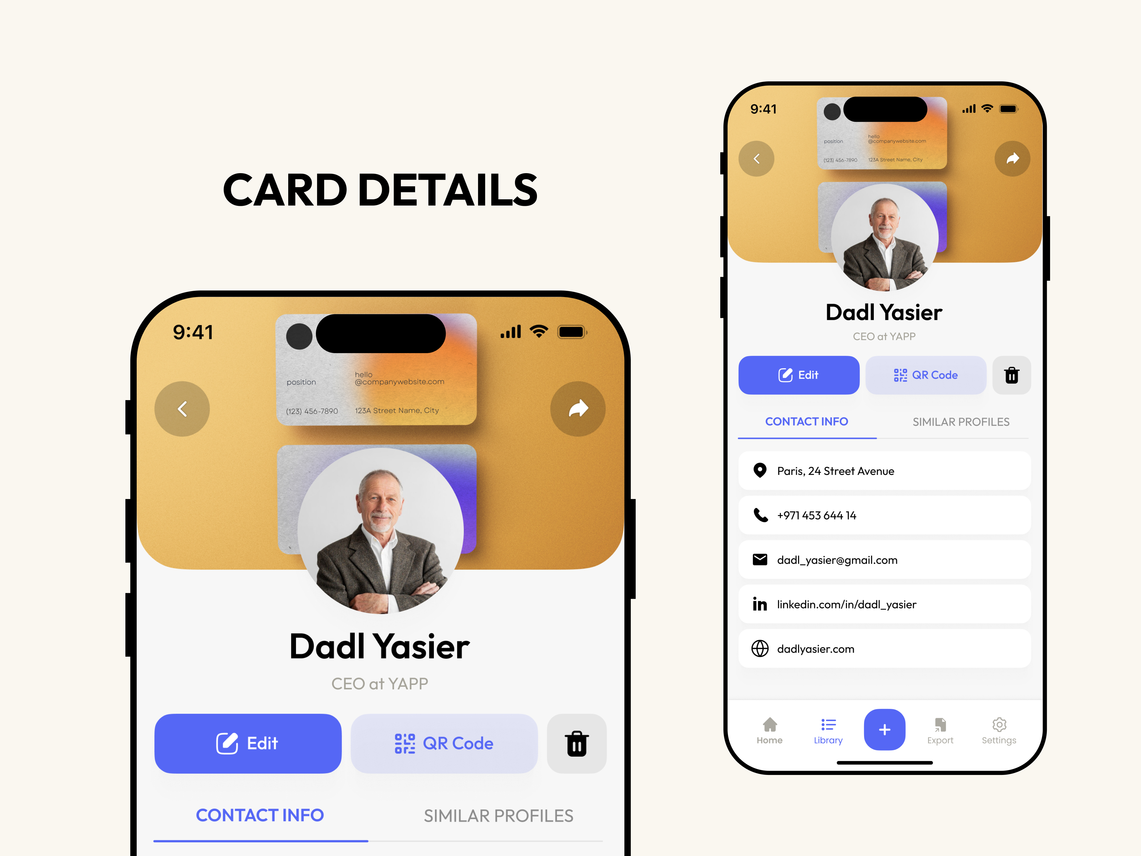 Card Snap - AI Powered Business Card Scanner App Design. by Yazn A on ...