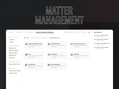 Matter Management Budgeting Dashboard budget management dashboard matter management planning project management web app design web application