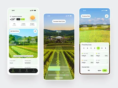 Agriculture Assistant Mobile agriculture agro ai analytics app b2b clean crops dashboard farm farmer fields land control monitoring app saas smart farm technology ui ux weather