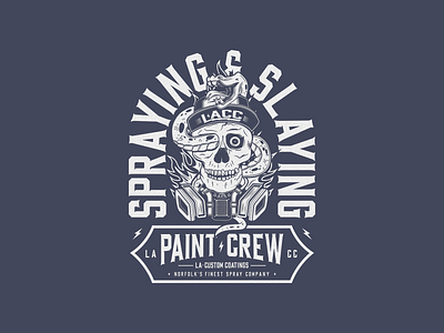 Spraying & Slaying Brand Illustration art artwork brand brand illustration company company image crew finest spray company finest spraying illustrated illustration la paint painting skull skull and snake snake spraying spraying company sprayingslaying