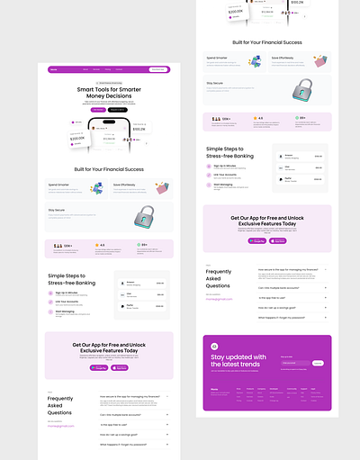 Fintech landing page ui