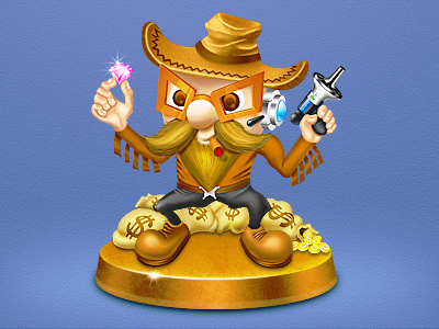 Villain cowboy icon model