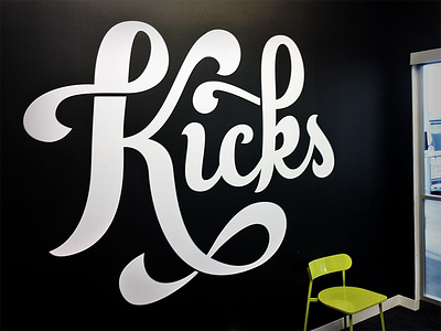 Kicks Wall Vinyl foursquare hand drawn typography vinyl