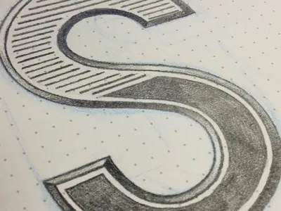 S letterform pencil s sketch typography