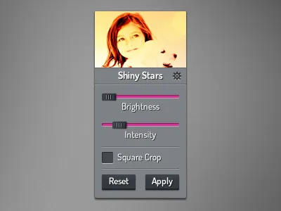 Photo Editor editor effect options panel photo photo editor slider