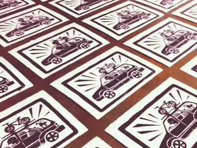 I've moved! car letterpress moving postcards travel