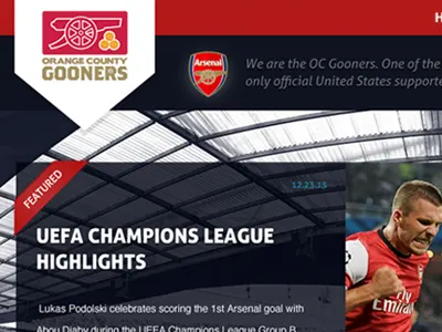 Orange County Gooners website redesign arsenalfc ocgooners webdesign