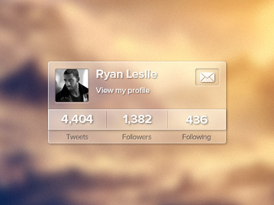 Transparent Twitter Profile freebie psd slick transparent twitter ui widget