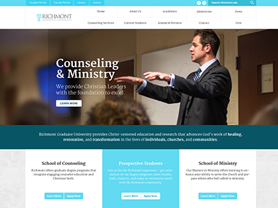 Richmont Graduate University blue responsive university