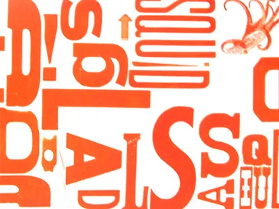 Squid Salad Letterpress letterpress orange squid