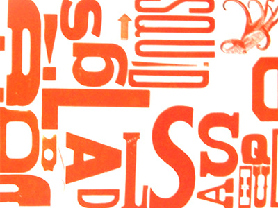 Squid Salad Letterpress letterpress orange squid