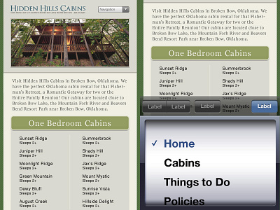 Hidden Hills Mobile Site comps design mobile mobile website mockup web website