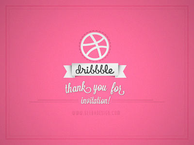 Thank you dribbble! dribbble font invite pink