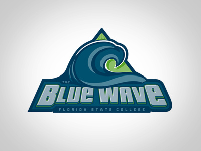 Blue Wave v3 athletic blue college logo sport water wave