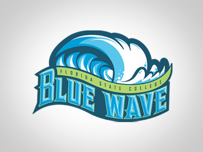 Blue Wave v1 athletic blue college logo sport water wave