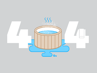 404 Hot Tub 404 error flat hot tub illustration