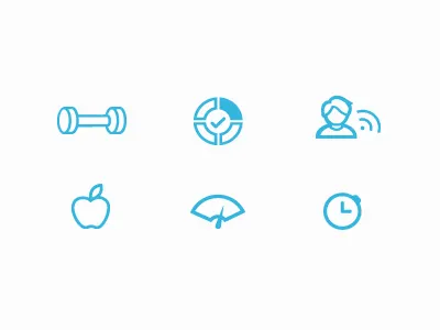 Trainer Icon Set apple clock icons meal plan plan scale timer trainer weight weights
