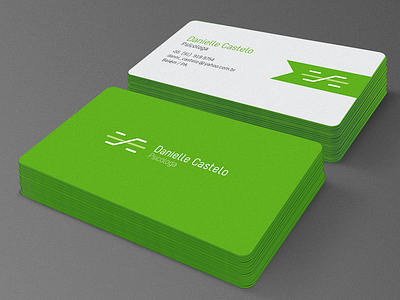 Danielle Castelo Brand Identity - Business Card brand branding business card castelo danielle green grid icon logo logotype mockup psi psicology stationary