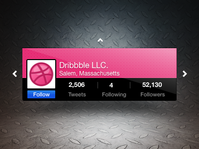 Rotweet: 3D Twitter Module arrows css3 dribbble followers following icon logo pink rebound rotate sketch2 stats symbolset tweets twitter webkit