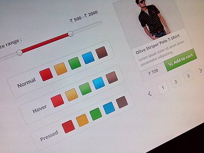 Minimal UI Kit blue box brown button cart green price red slider ui kit yellow