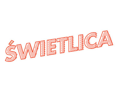 Swietlica common room day room futura illumination light logo minimal monochromatic outline past playing poland raster red retro simplicity typography