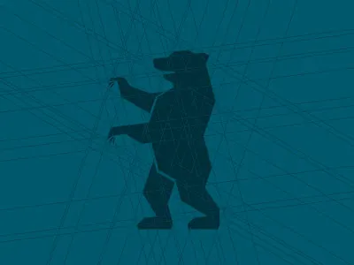 Berlin Bear animal bear berlin fourplus grid lines logo sign system