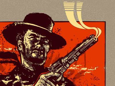 A Fistful of Dollars a alamo dollars fistful illustration jesse mondo mondotees movie of philips poster print roadshow rolling screen spaghetti western