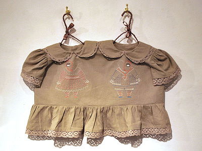 Sibling Love children embroidery fabric garment sewing textile twins