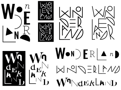 Wonderland types brand experiment identity lettering logo type typography wonderland