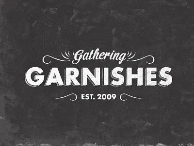 Gathering Garnishes Final black chalkboard garnishes gathering logo retro script simple white
