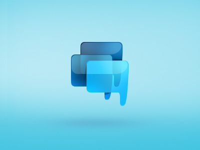 Messages blue bubble gloss icon photoshop мessages