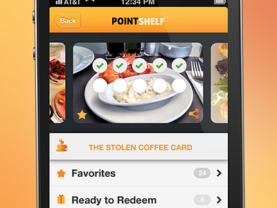 Pointshelf iOS cards dashboard interface ios iphone app ui