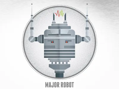Major Robot grunge illustration major portrait robot tech